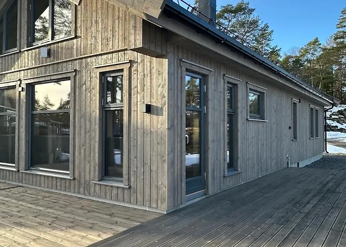 Modern With Sea View At The Norwegian Costline בית נופש Stathelle